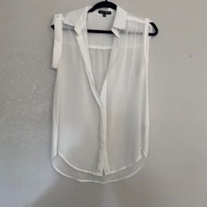 Sheer white short sleeve shirt